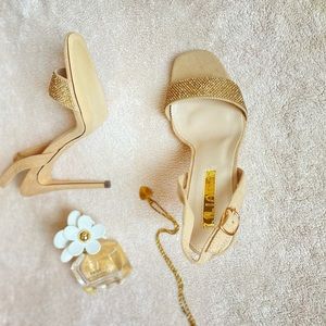 Gold rhinestone nude stilettos (Free shipping)